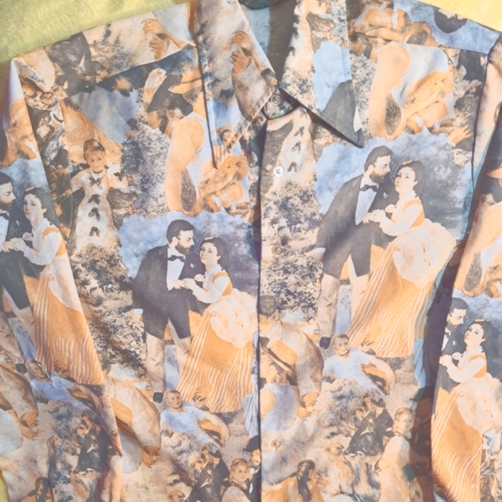 Vintage art Renior collage mens shirt